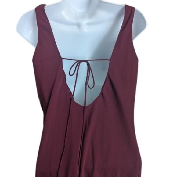 Bare Back Burgundy Dress Size 10 - Picture 7 of 8
